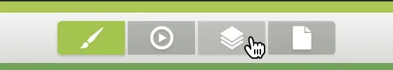 Radio buttons are used to navigate the 4 top-level panels in the sidebar.