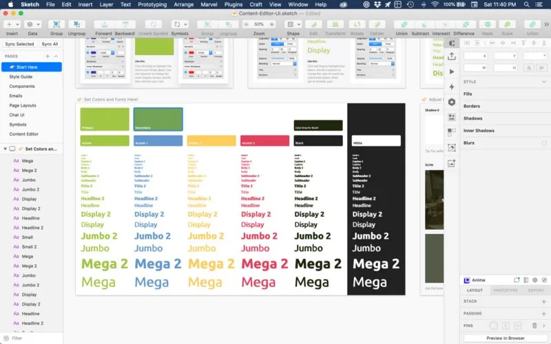 I used Sketch, Anima, Paddy, and UX Power Tools to create a reusable Sketch Library.