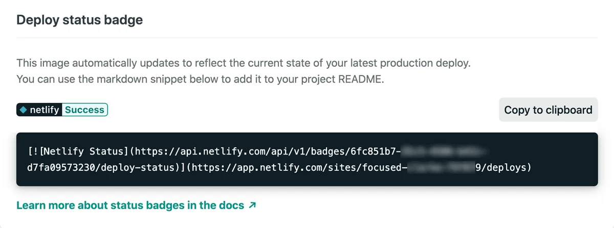 netlify status badge