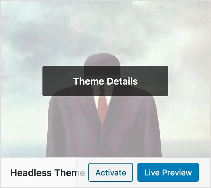 Active theme in dashboard